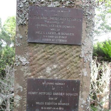 BOWKER Katherine Mitford nee BOWKER 1860-1927 :: BOWKER Henry Mitford Barber 1897-1972