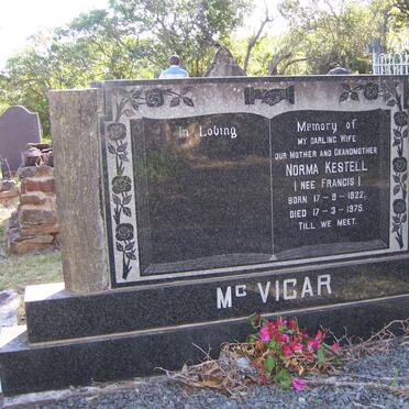 MCVICAR Norma Kestell nee FRANCIS 1922-1975