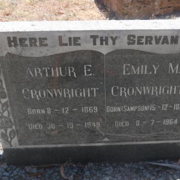 CRONWRIGHT Arthur E. 1869-1949 &amp; Emily M. SAMPSON 1867-1964