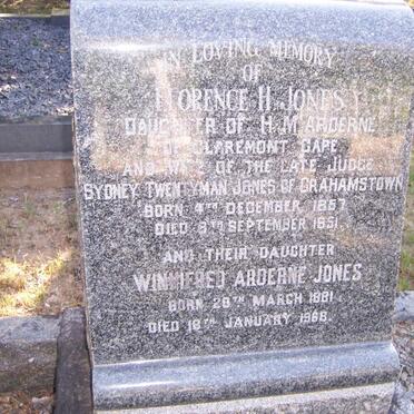 JONES Florence H. 1857-1951 :: JONES Winnifred Arderne 1881-1968