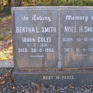 SMITH Noel H. 1898-1986 &amp; Bertha L. COLE 1891-1956