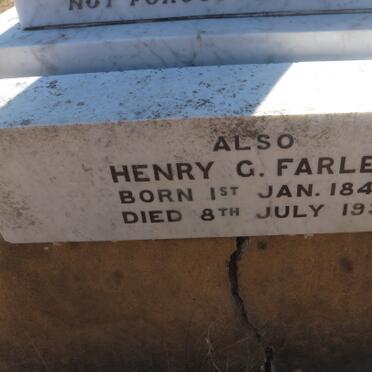 FARLEY Henry G. 1844-1931 &amp; Elizabeth Judith 1841-1930 