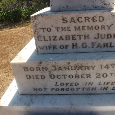 FARLEY Henry G. 1844-1931 &amp; Elizabeth Judith 1841-1930 