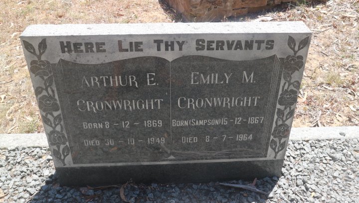 CRONWRIGHT Arthur E. 1869-1949 &amp; Emily M. SAMPSON 1867-1964