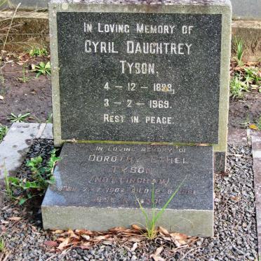 TYSON Cyril Daughtrey 1899-1969 &amp; Dorothy Ethel NOTTINGHAM 1907-1991
