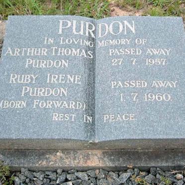 PURDON Arthur Thomas -1957 &amp; Ruby Irene FORWARD -1960