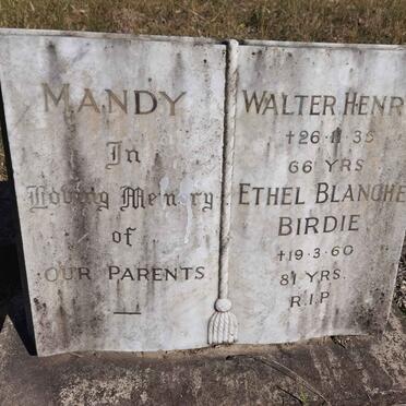 MANDY Walter Henry -1935 & Ethel Blanche Birdie -1960