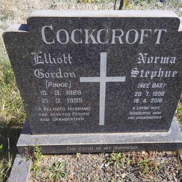 COCKCROFT Elliot Gordon 1929-1995 & Norma Stephne BAX 1936-2018