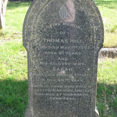 HILL Thomas -1903 &amp; Sarah -1919