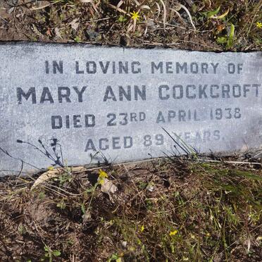 COCKCROFT Mary Ann -1938