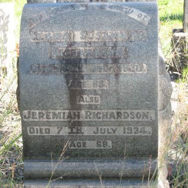 RICHARDSON Jeremiah -1934 &amp; Clara Susannah -1930