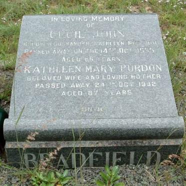 BRADFIELD Cecil John -1955 &amp; Kathleen Mary Purdon -19?2