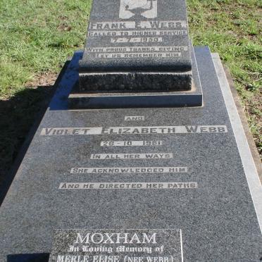 WEBB Frank E. -1950  &amp; Violet Elizabeth -1981 :: MOXHAM Merle Elise nee WEBB 1923-2000