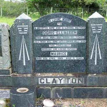 CLAYTON Maurice 1898-1969 &amp; Doris Ellaleen 1894-1951 :: BROLI Aldyth Maureen nee CLAYTON -1968 _1