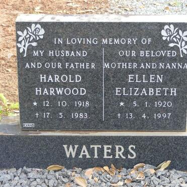 WATERS Harold Harwood 1918-1983 &amp; Ellen Elizabeth 1920-1997