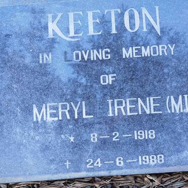 KEETON Meryl Irene 1918-1988