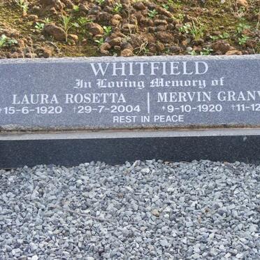 WHITFIELD Mervin Granville 1920-2004 &amp; Laura Rosetta 1920-2004