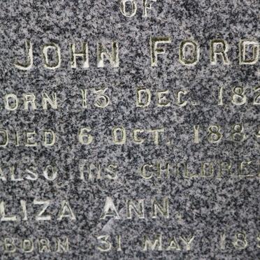 FORD John 1823-1884 &amp; Eliza GRAY 1832-1915