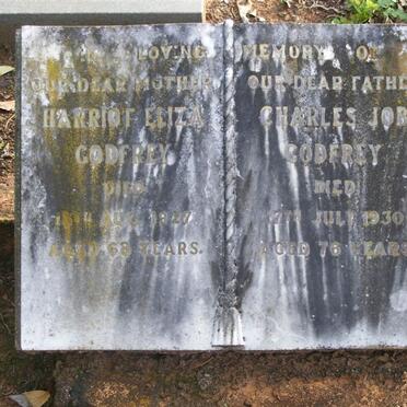 GODFREY Charles Job -1930 &amp; Harriot Eliza -1927 