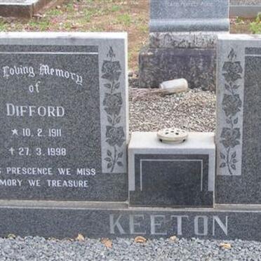 KEETON Difford 1911-1998 &amp; Jean 1912-1983