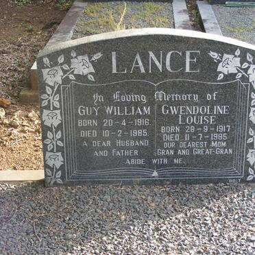 LANCE Guy William 1916-1985 &amp; Gwendoline Louise 1917-1995