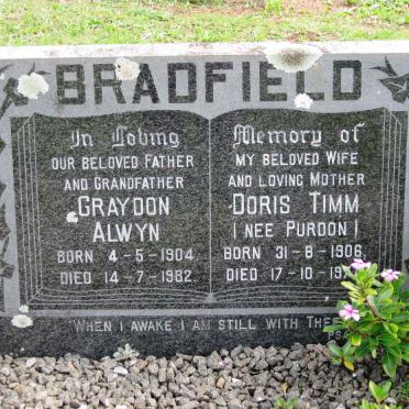 BRADFIELD Graydon Alwyn 1904-1987 &amp; Doris Timm PURDON :: Dallys George Archie 1944-2010 