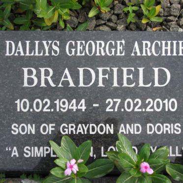 BRADFIELD Dallys George Archie 1944-2010