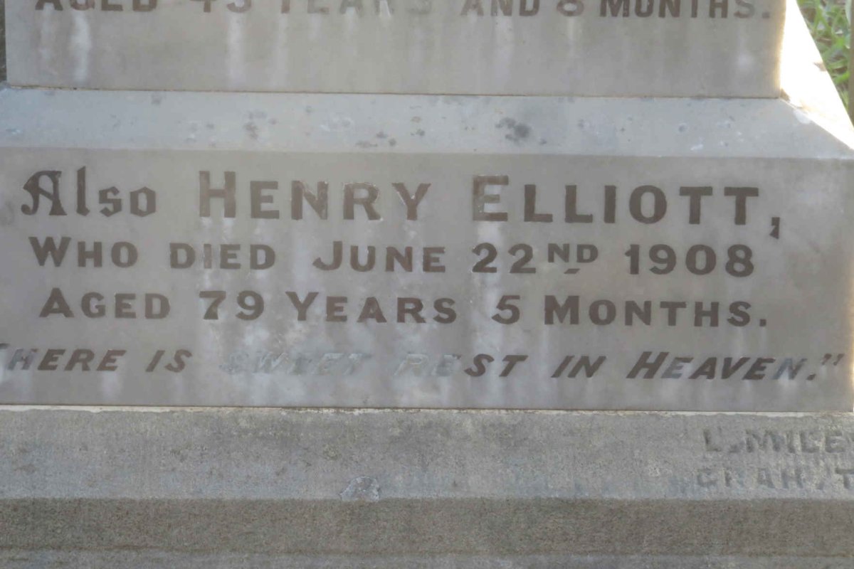 ELLIOTT Henry  -1908 &amp; Caroline -1886