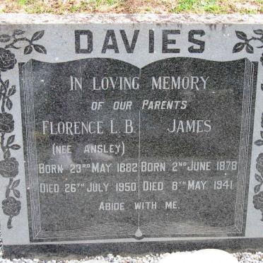DAVIES James 1878-1941 &amp; Florence L.B. ANSLEY 1882-1950
