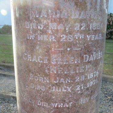 DAVIES Daniel -1893 &amp; Elizabeth -1880 :: DAVIES Maria -1884 :: DAVIES Grace Ellen 1875-1921