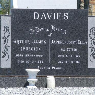 DAVIES Arthur James 1920-1985 &amp; Daphne Ella COTTON 1923-1991