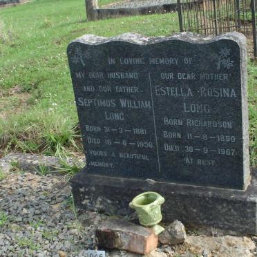 LONG Septimus William 1881-1956 &amp; Estella Rosina RICHARDSON 1890-1967