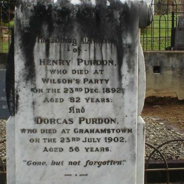PURDON Henry -1892 &amp; Dorcas -1902