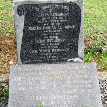 RICHARDSON James -1930 &amp; Martha Isabella STAPLES -1926 :: RICHARDSON Lilian -1924 :: RICHARDSON Cecil Vernon -1925