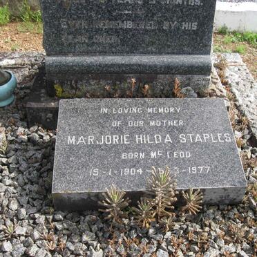 STAPLES Marjorie Hilda nee McLEOD 1904-1977