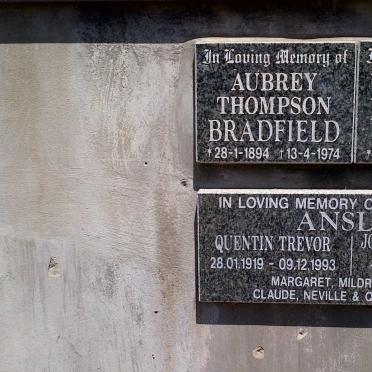 ANSLEY Quentin Trevor 1919-1993 &amp; Joyce Naomi Eugenie BENTON 1923-1978