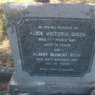 DIXON Albert Clement -1968 &amp; Alice Victoria -1962