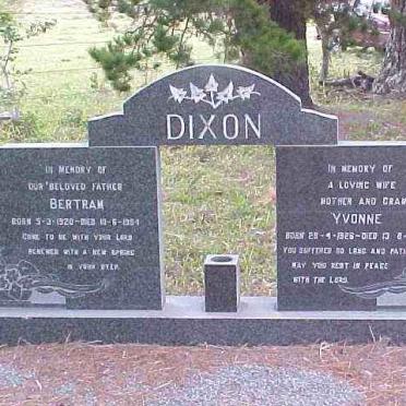 DIXON Bertram 1920-1994 &amp; Yvonne 1926-1989