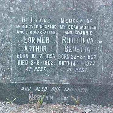 PITTAWAY Lorimer Arthur 1896-1962 &amp; Ruth Ilva Benetta 1902-1977