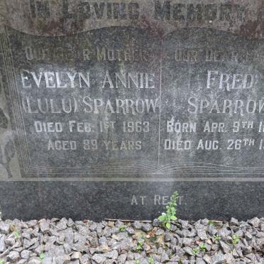 SPARROW Fred 1869-1931 &amp; Evelyn Annie -1963