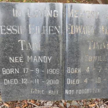 TIMM Edward William 1904-1965 &amp; Jessie Eileen MANDY 1909-2010