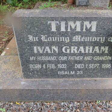 TIMM Ivan Graham 1932-1996 &amp; Bessie GOOSEN 1932-2003