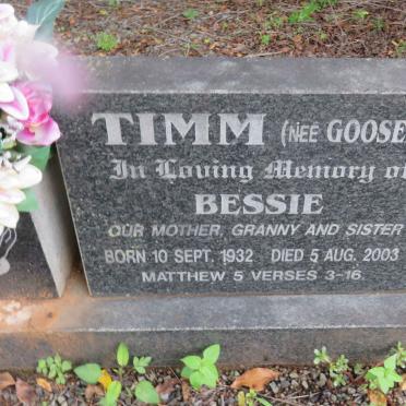 TIMM Ivan Graham 1932-1996 &amp; Bessie GOOSEN 1932-2003