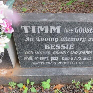 TIMM Ivan Graham 1932-1996 &amp; Bessie GOOSEN 1932-2003