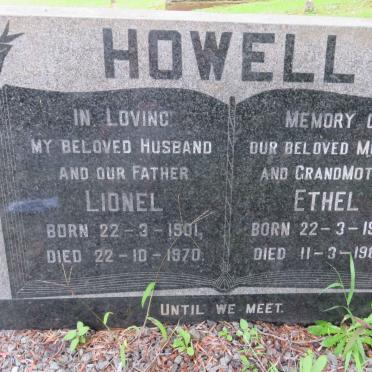 HOWELL Lionel 1901-1970 &amp; Ethel 1900-1988