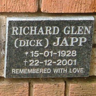 JAPP Richard Glen 1928-2001