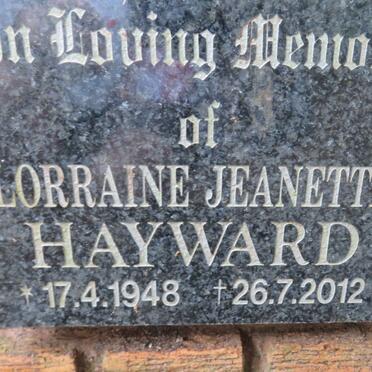 HAYWARD Lorraine Jeanette 1948-2012
