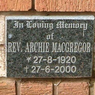 MACGREGOR Archie 1920-2000