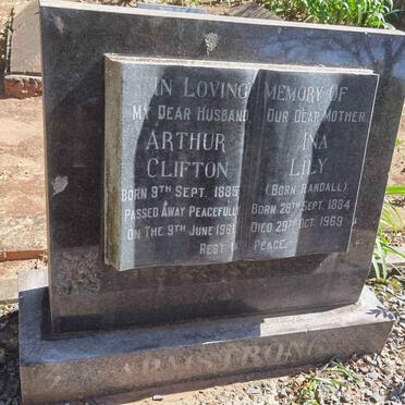 ARMSTRONG Arthur Clifton 1885-1961 & Ina Lily RANDALL 1884-1969