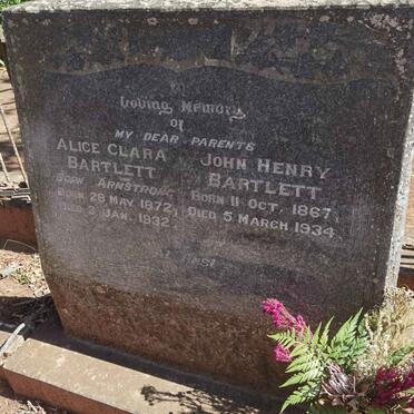 BARTLETT John Henry 1867-1934 & Alice Clara ARMSTRONG 1872-1932